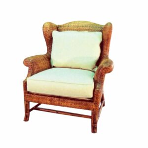 籐編米白墊主人椅