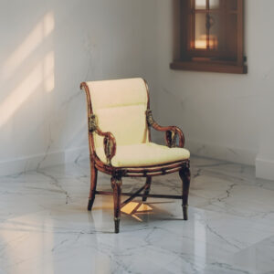 籐製皮面扶手椅