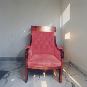 橘絨布扶手椅