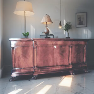 桃花心木獸足長邊櫃