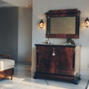 深咖啡色獸足五斗櫃