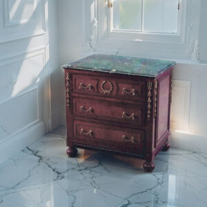 深咖啡色雲彩紋石面床頭櫃