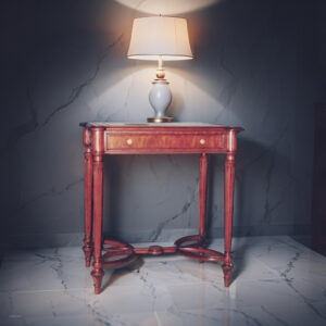 咖啡皮面桃木茶几